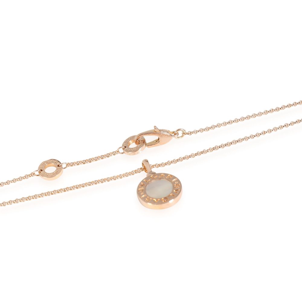 Bulgari Bvlgari Bvlgari Mother Of Pearl Pendant In 18k Rose Gold View 3